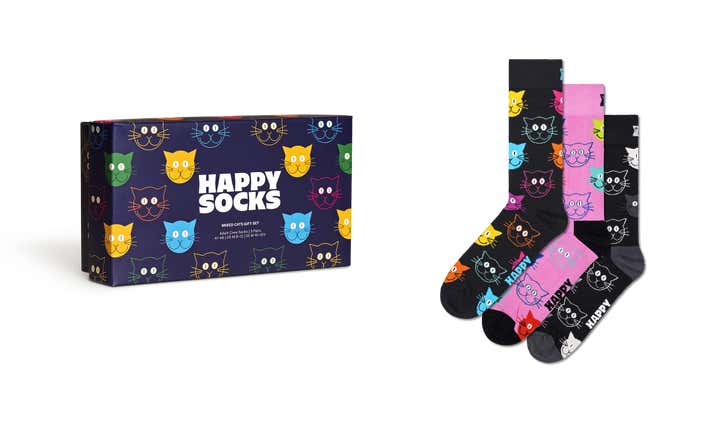3-Pack Mixed Cat Socks Gift Set